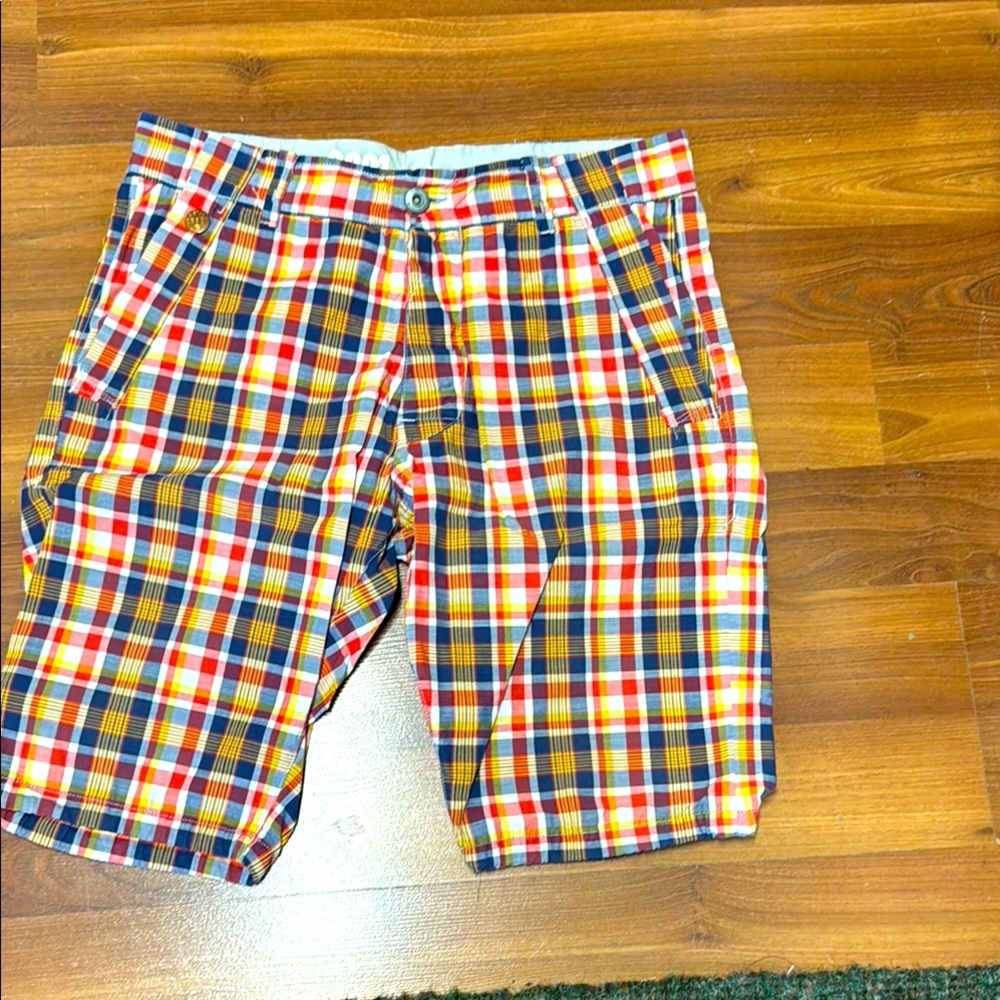 GSTAR Raw Originals Plaid Shorts
